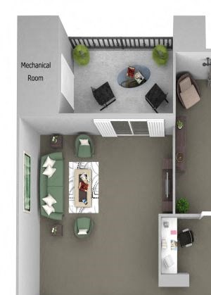 Acadia at Cornerstar - A1 (Lyra) - 1 bedroom and 1 bath - 3D Acadia at Cornerstar - A1 (Lyra) - 1 bedroom and 1 bath - 3D